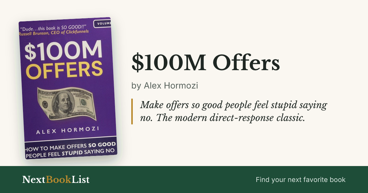 $100M Offers by Alex Hormozi: book review and summary