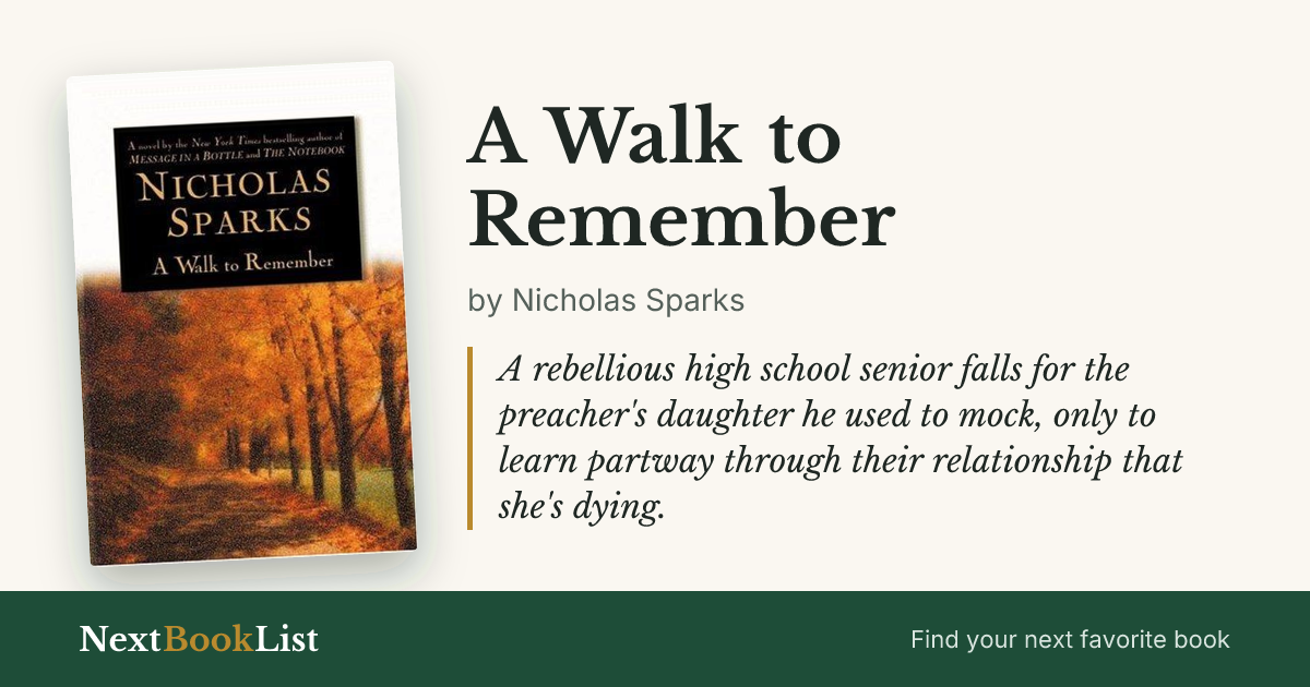 A Walk to Remember by Nicholas Sparks: book review and summary