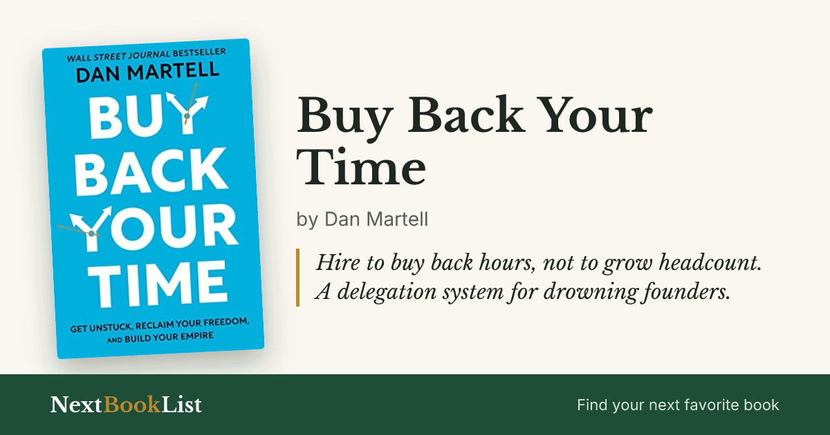 Buy Back Your Time by Dan Martell: book review and summary