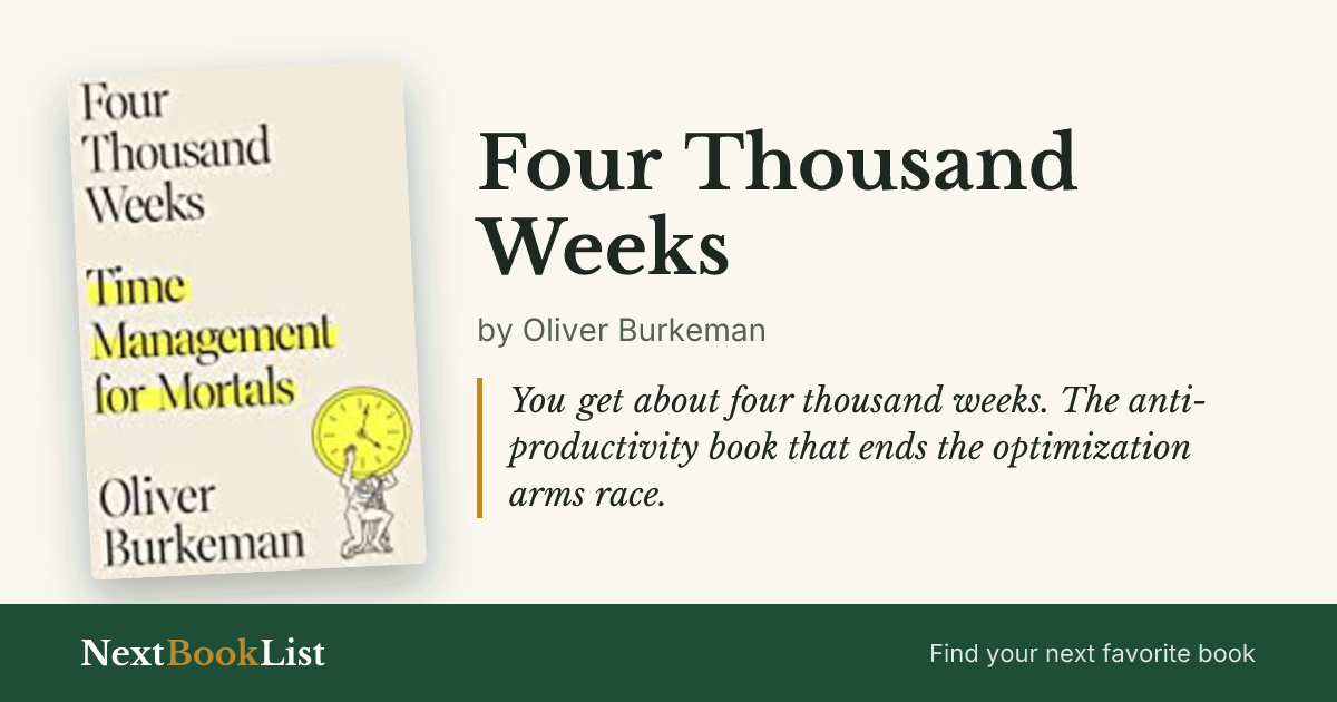 Four Thousand Weeks by Oliver Burkeman: book review and summary