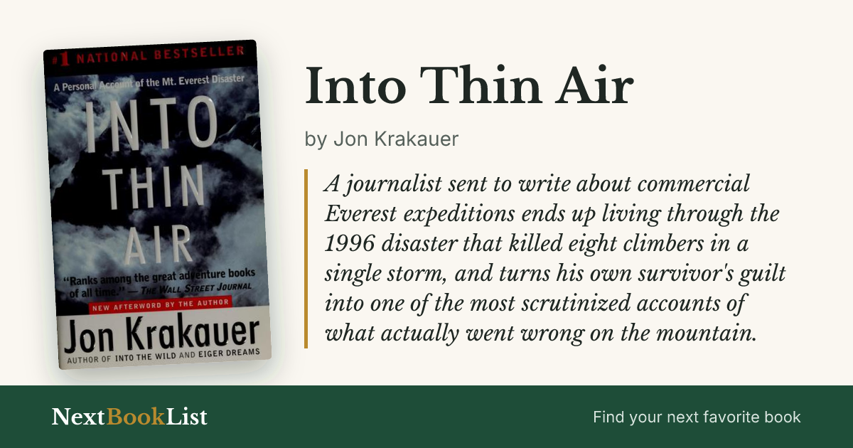 Into Thin Air by Jon Krakauer: book review and summary