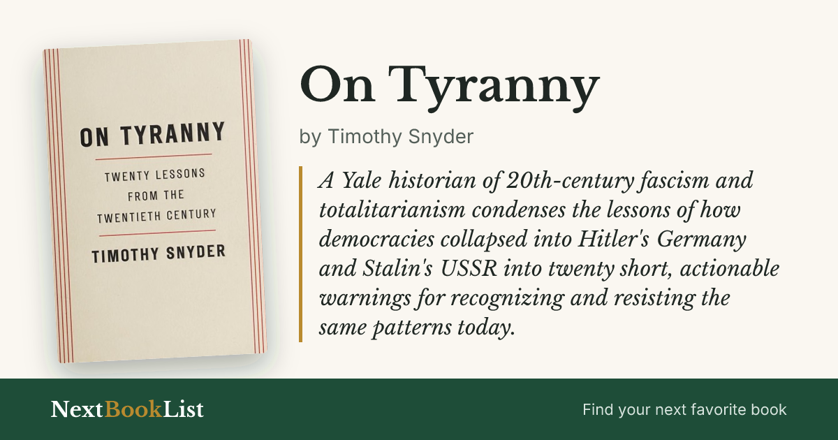 On Tyranny by Timothy Snyder: book review and summary