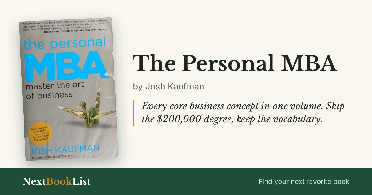 The Personal MBA by Josh Kaufman: book review and summary