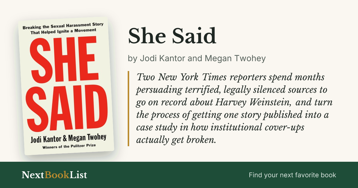 She Said by Jodi Kantor and Megan Twohey: book review and summary