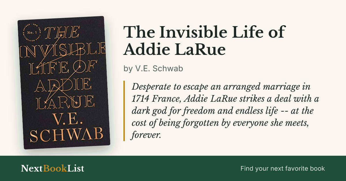 The Invisible Life of Addie LaRue by V.E. Schwab: book review and summary