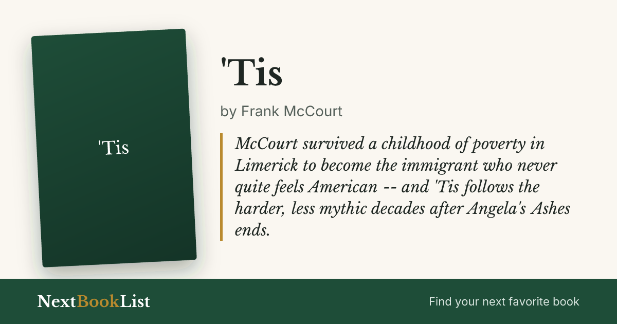 'Tis by Frank McCourt: book review and summary