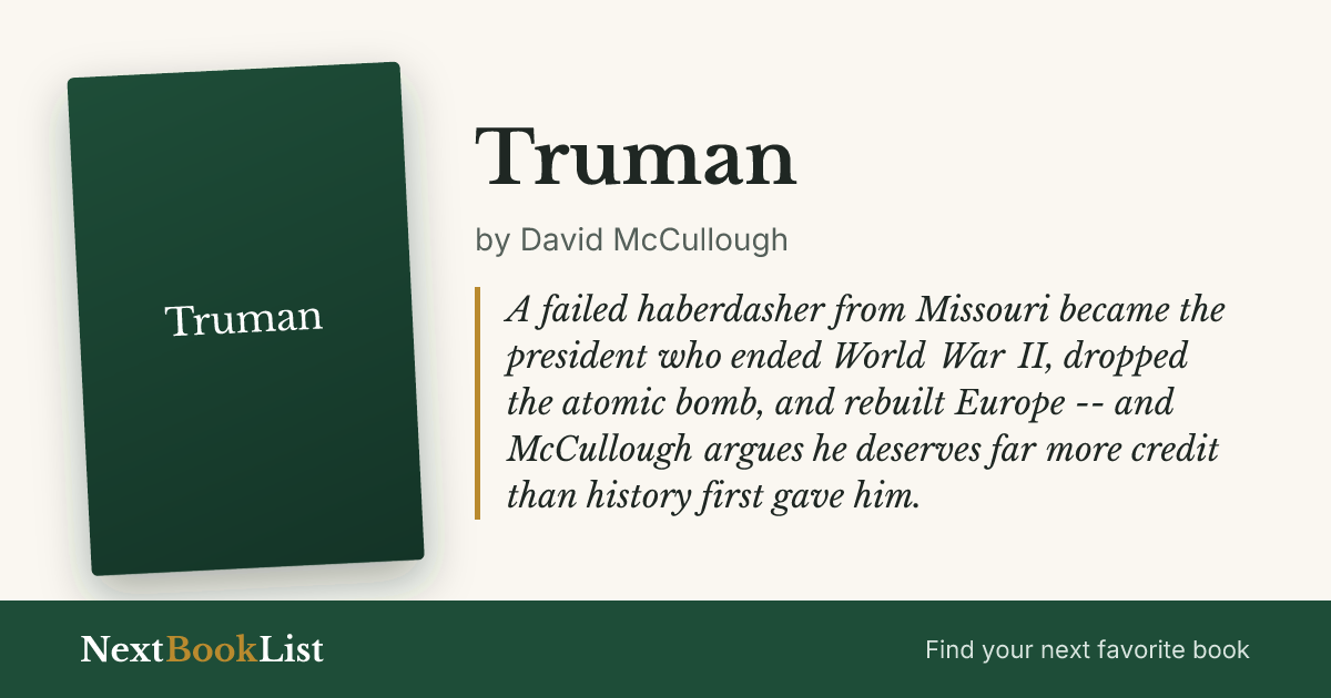Truman by David McCullough: book review and summary