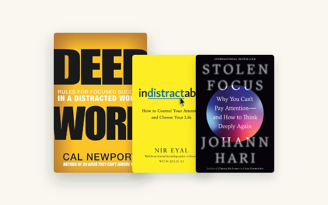 Best Books on Focus and Deep Work: 8 Ranked cover stack