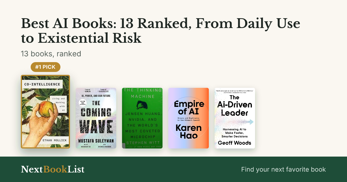 Best AI Books: 13 Ranked, From Daily Use to Existential Risk: ranked list of 13 books