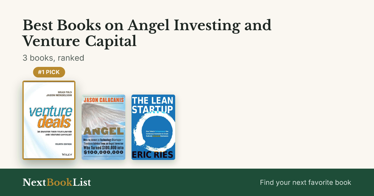 Best Books on Angel Investing and Venture Capital: ranked list of 3 books
