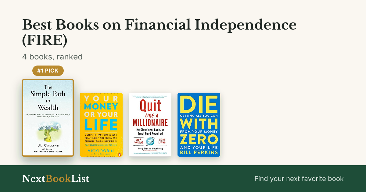 Best Books on Financial Independence (FIRE): ranked list of 4 books