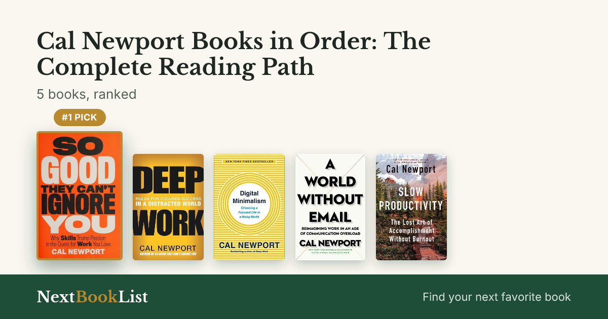 Cal Newport Books in Order: The Complete Reading Path: ranked list of 5 books