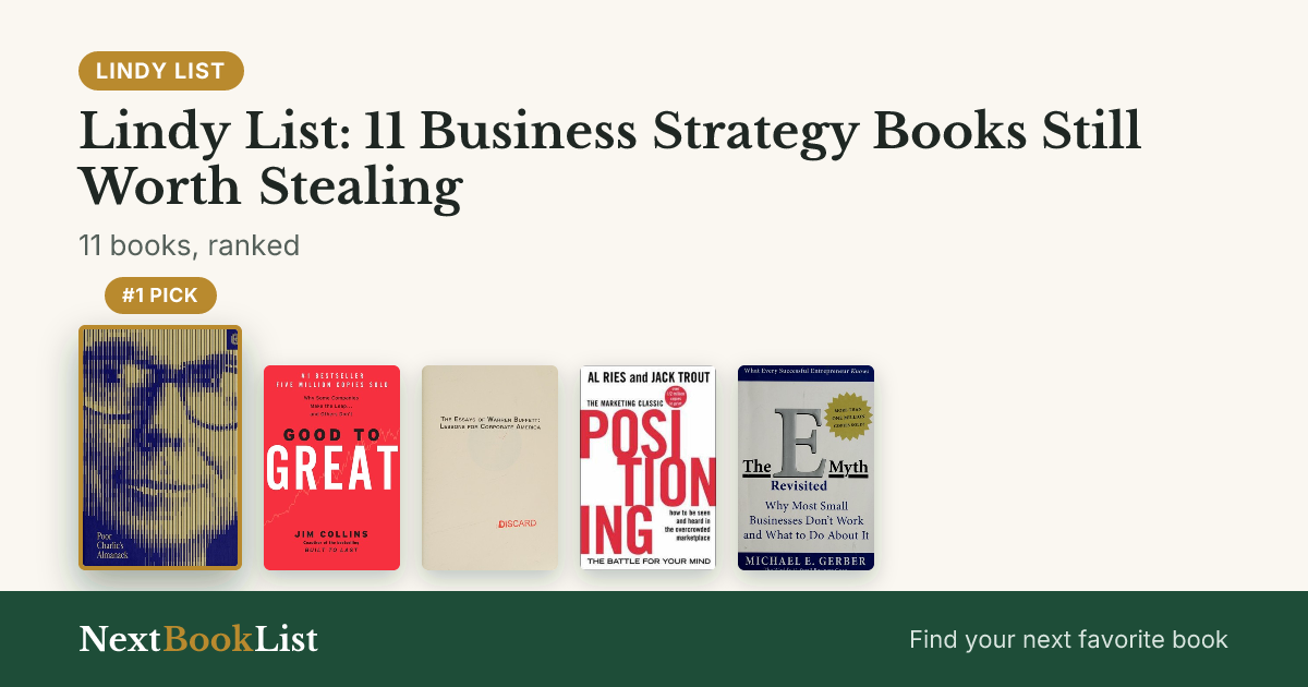 Lindy List: 11 Business Strategy Books Still Worth Stealing: ranked list of 11 books