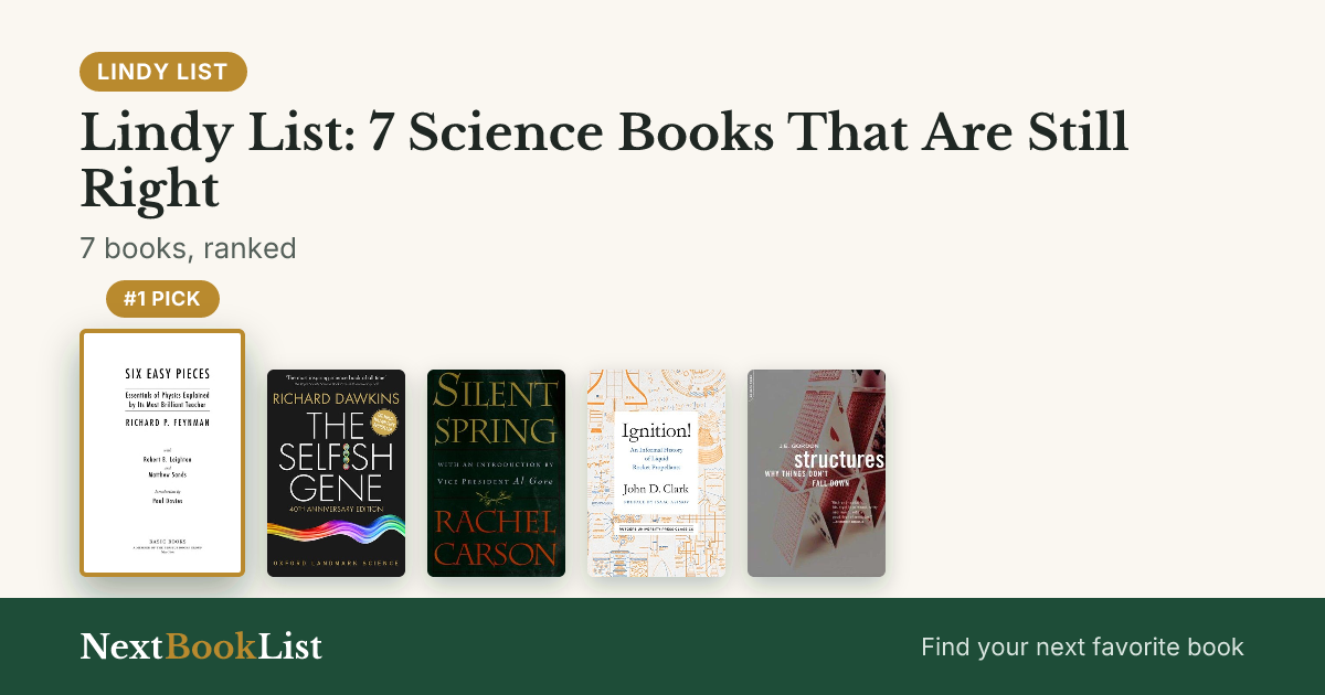 Lindy List: 7 Science Books That Are Still Right: ranked list of 7 books