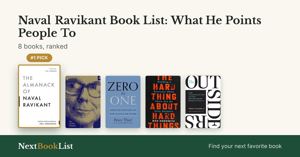 Naval Ravikant Book List: What He Points People To: ranked list of 8 books