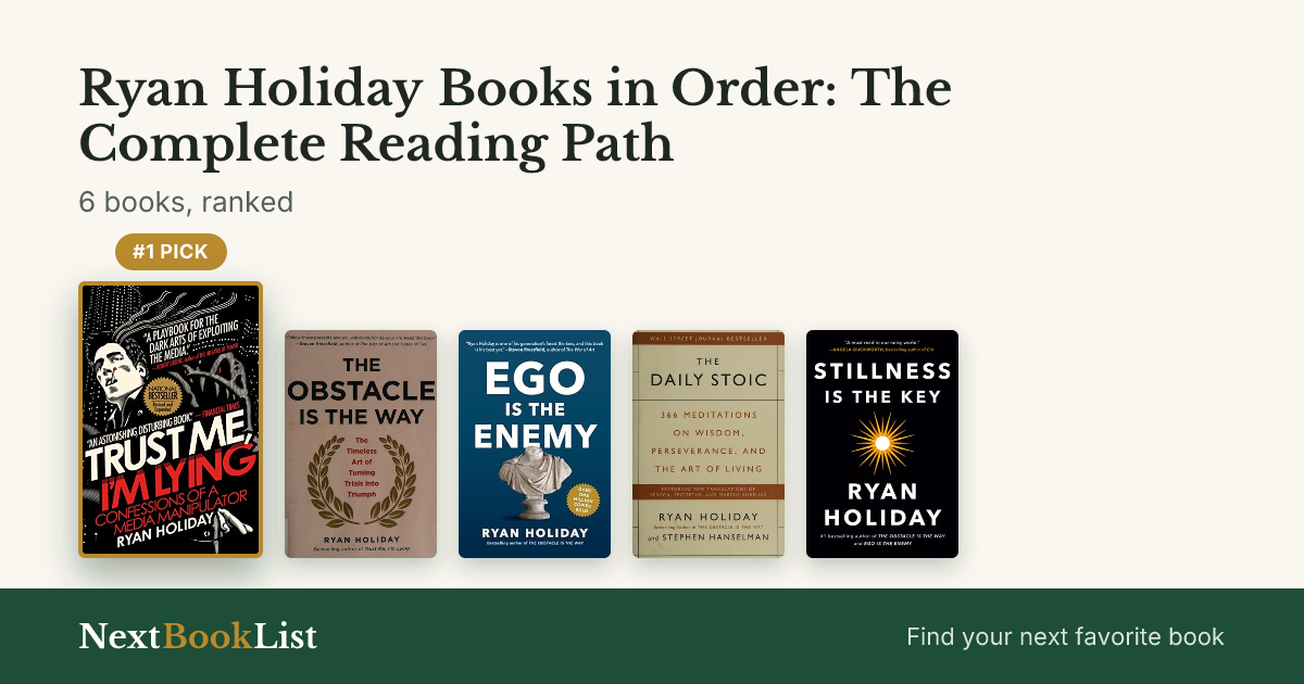 Ryan Holiday Books in Order: The Complete Reading Path: ranked list of 6 books