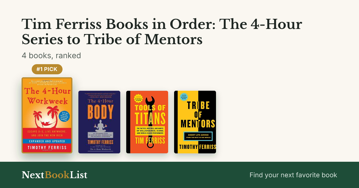 Tim Ferriss Books in Order: The 4-Hour Series to Tribe of Mentors: ranked list of 4 books